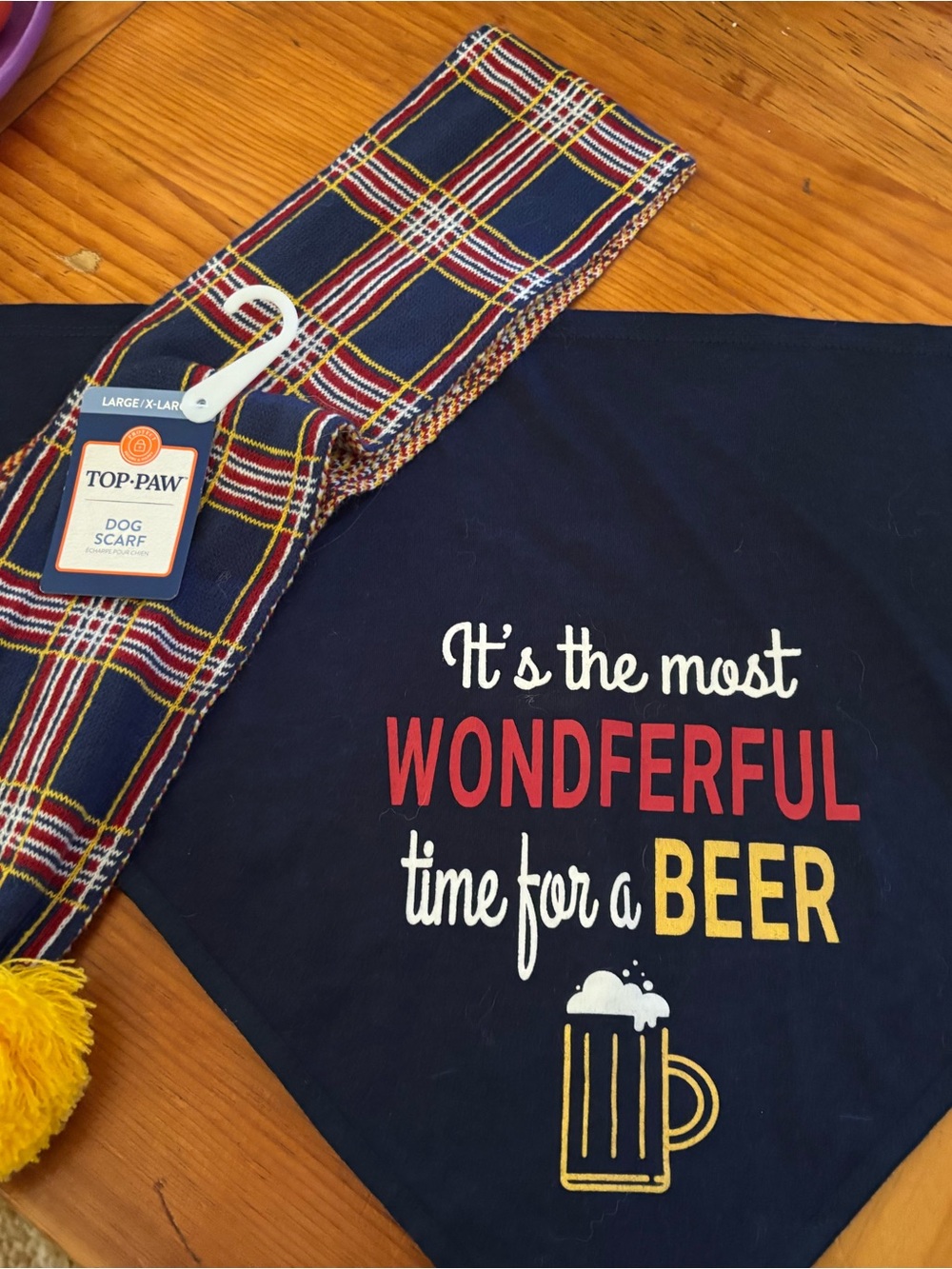 Top Paw Bandana & Plaid Dog Scarf Set